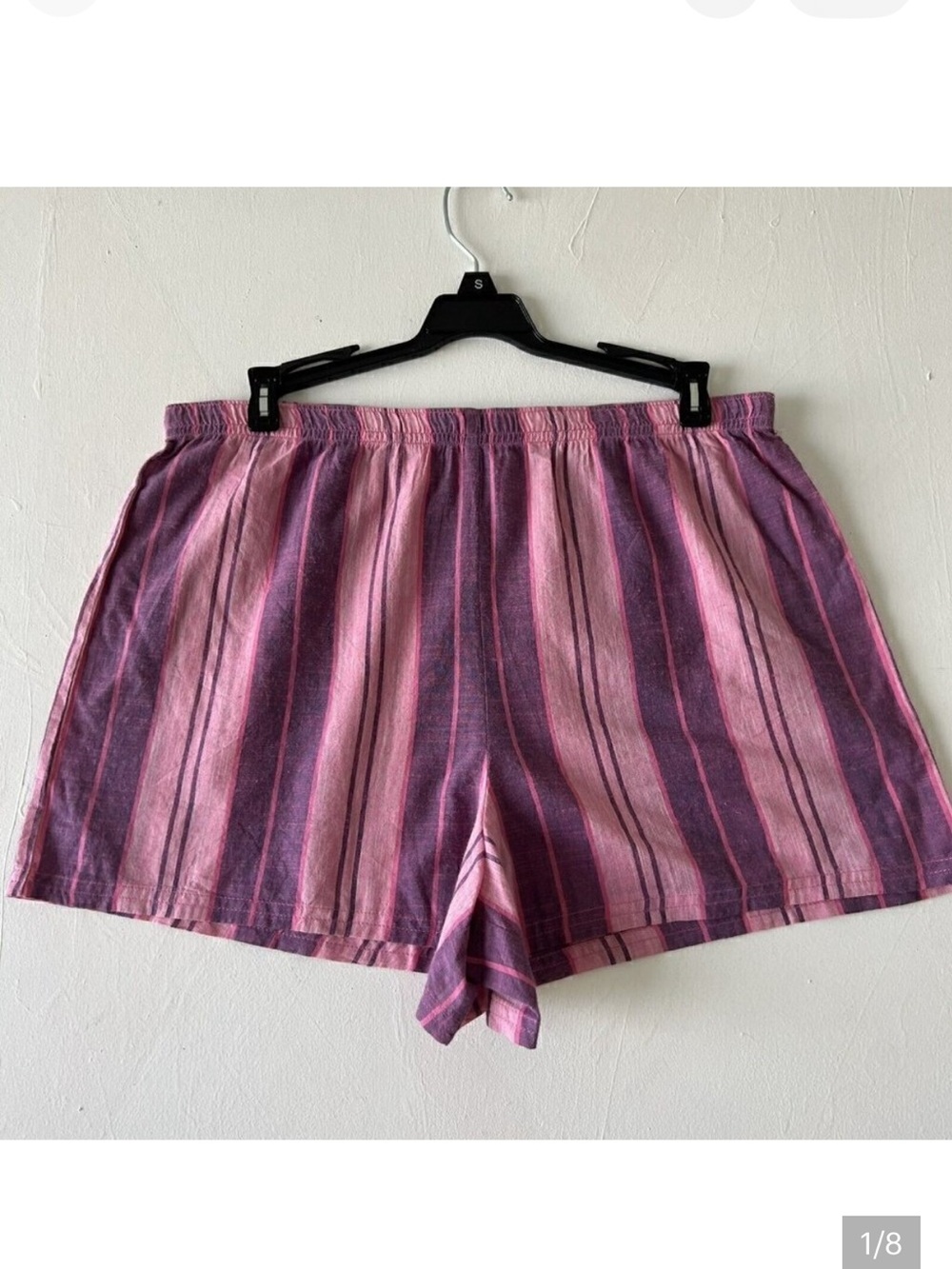 BP Stripe shorts SMALL Purple Pink pull on Elastic Waist